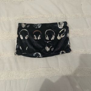 Omighty Headphones Printed Mini Skirt